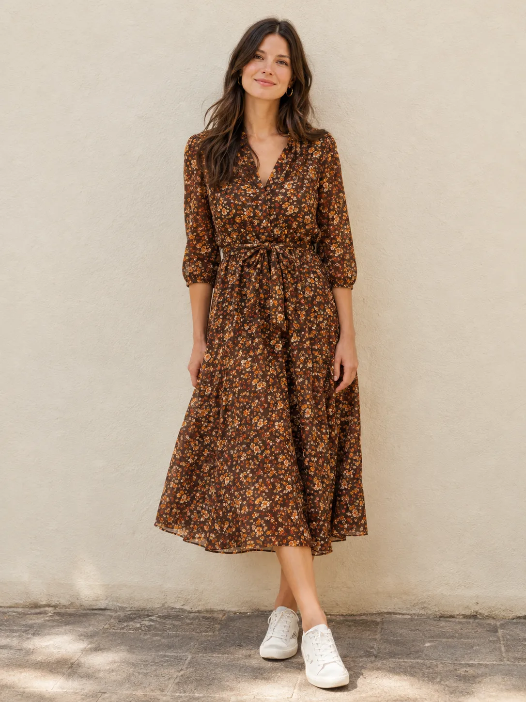 Vestido midi estampado